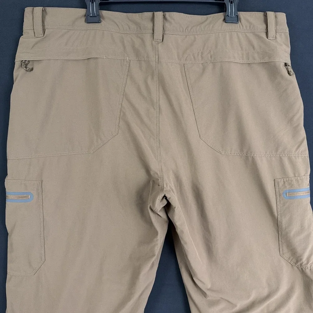 LL Bean Cresta Hiking Pants Mens 40x32 Brown Nylon Stretch Cargo 298068 Lined